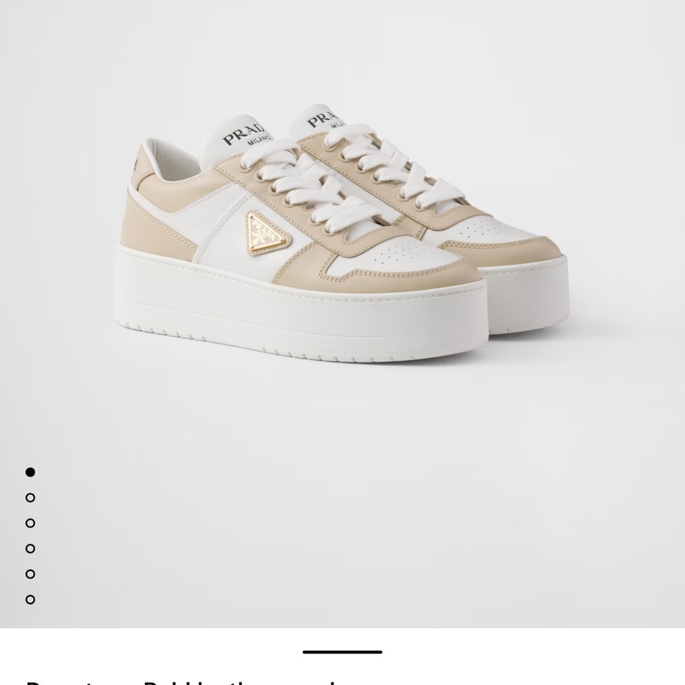 Prada Cream and White Platform Sneakers